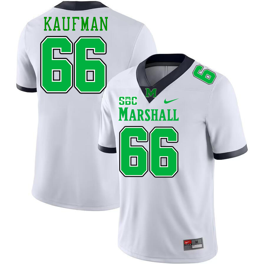 Marshall Thundering Herd #66 Eli Kaufman College Football Jerseys Stitched-White